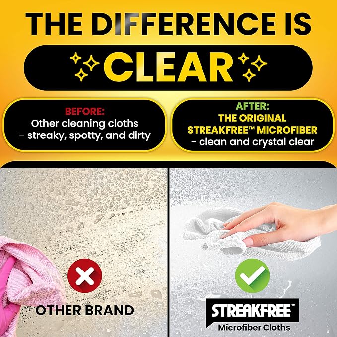 Microfiber Glass Cleaning Cloths – 5 Pack 16x16 Lint Free Window & Mirror - Image 6