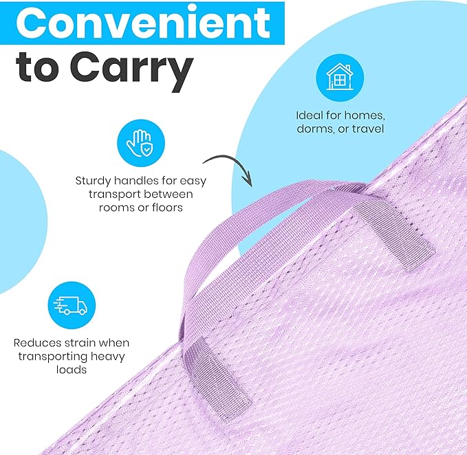 Handy Laundry XL Heavy Duty Mesh Laundry Bag 24x36 in, Drawstring Purple - Image 6