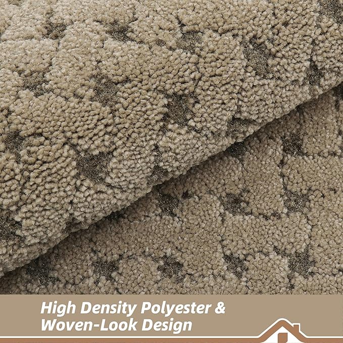 BEQHAUSE Dirt Trapper Door Mat Non-Slip Entryway Rugs Stain Resistant Absorbent Dog Doormats Woven-Look Washable Welcome Floor Doormat for Front Back Door, Muddy Wet Shoes & Paws, 20" x 32", Beige