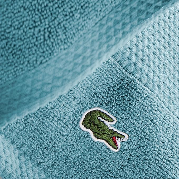 Lacoste Heritage 100% Supima Cotton Bath Sheet 35" x 70", Celestial | Highly - Image 3