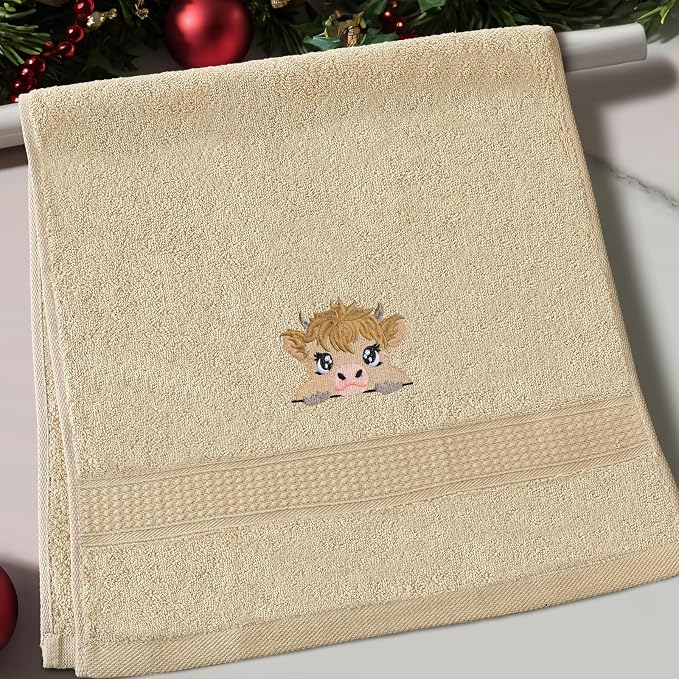 FuWeave 3 Pcs Mini Highland Cow Baby Hand Towels - Image 3