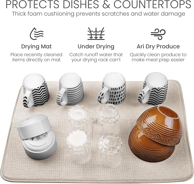 Bellemain Dish Drying Mat, Drying Matt Kitchen Counter - Image 5