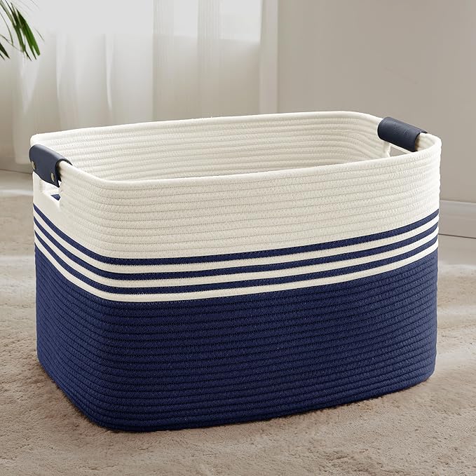 86L Large Woven Laundry Basket Hamper by SunNewt