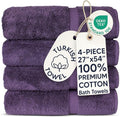 Chakir Turkish Linens 100% Cotton 4-Pack Bath Towels 27x54, Plum | Premium by ChakirTurkishLinens