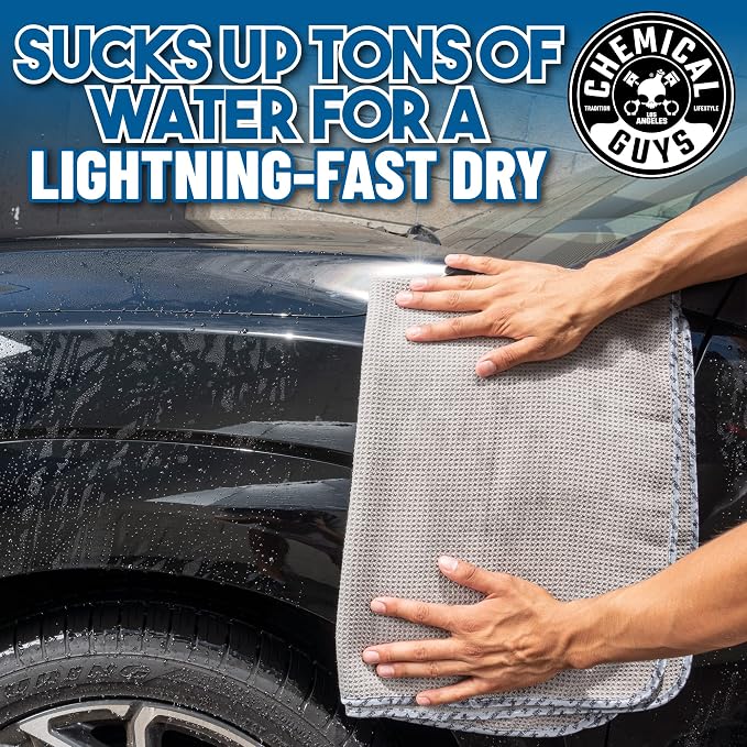 Chemical Guys, Waffle Weave Gray Matter Microfiber Drying Towel, 25 x 36 in - Image 6