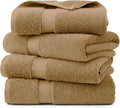 Superior Egyptian Cotton Plush & Absorbent, Bath Towel Set of 4, Toast | Quick by SUPERIOR