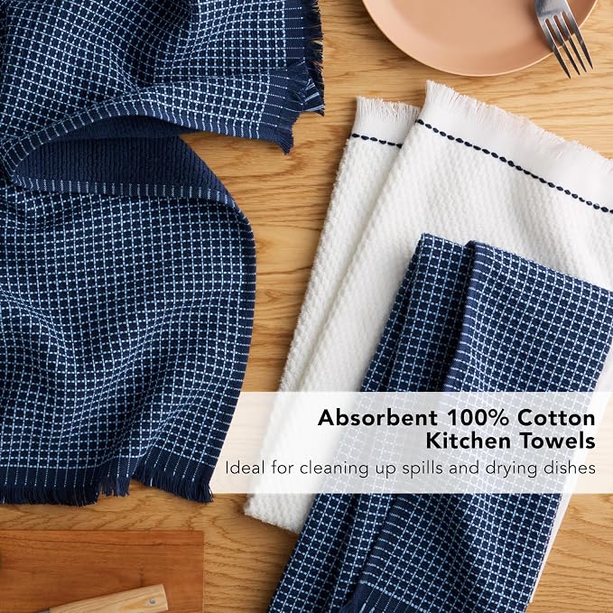 KitchenAid Gourmet Series Gridlines Kitchen Towels 3-Pack Set, 100% Cotton - Image 7