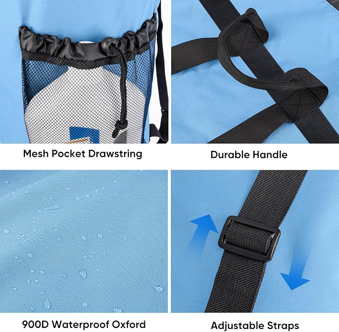 BALEINE 150L Laundry Bag Backpack, 900D Oxford Fabric Large Travel Laundry Bags - Image 5