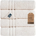 Hawmam Linen Sea Salt Cream Bath Towels 4 Pack Soft and Absorbent by HawmamLinen