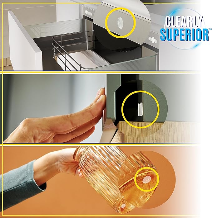 Round Bumpers Variety Pack 22 Pieces – Polymer Gel Bumpers for Furniture, Walls and Cabinets - Protects Walls from Damage - Includes Small, Medium and Large Bumpers