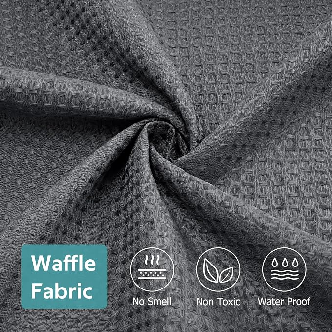 Vipfree 3 in 1 Shower Curtain Set, Waffle Shower Curtain and Liner Set - Image 7