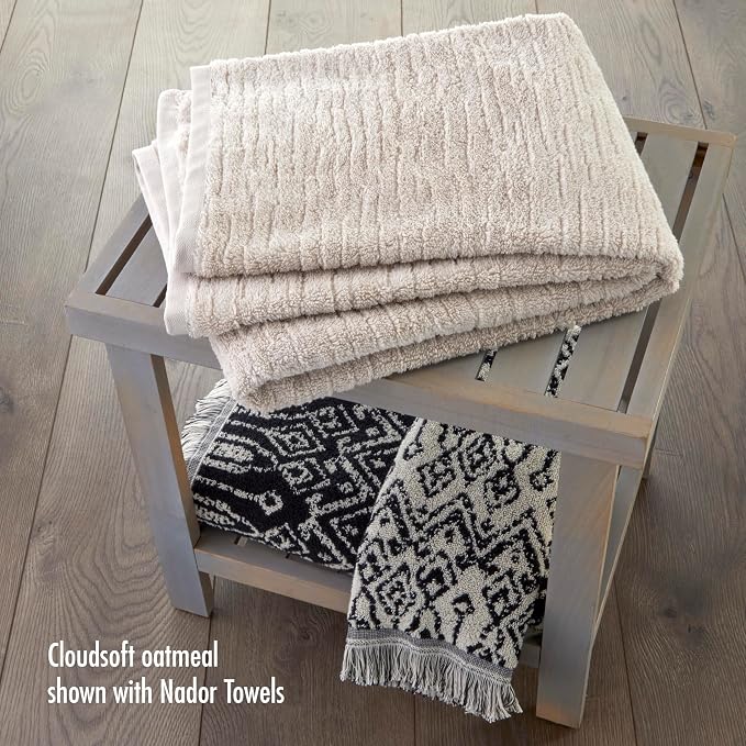 SKL Home CloudSoft Hand Towel Set, 100% Cotton Luxury, Oatmeal | Premium - Image 7