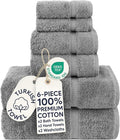 Chakir Turkish Linens 100% Cotton 6-Piece Towel Set, Oeko-Tex Certified: 2 Bath by ChakirTurkishLinens