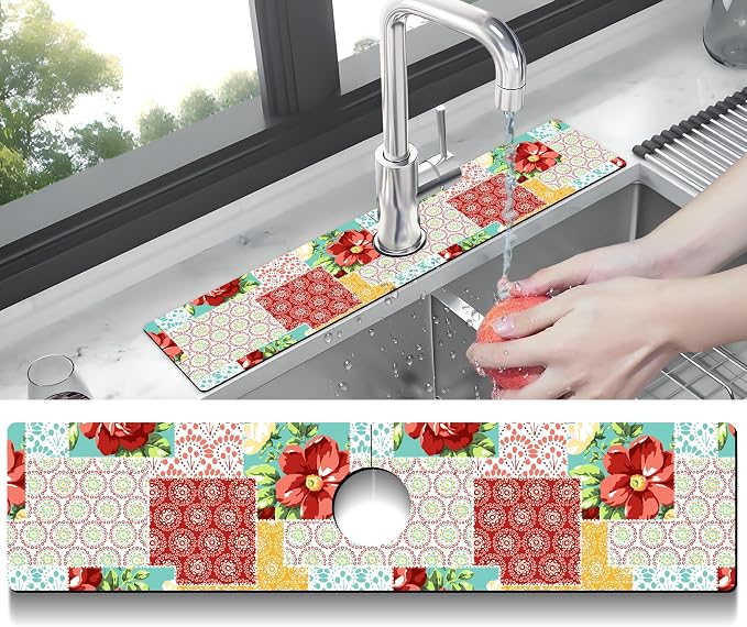 Kitchen Sink Splash Guard Faucet Mat Super Absorbent Fast Drying Mat Sink - Image 2