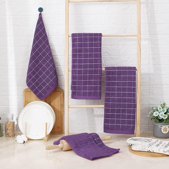 Homaxy 100% Cotton Terry Kitchen Towels, 8 Pack - Image 6