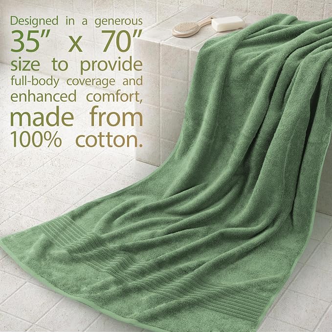Cotton Paradise 100% Cotton Turkish Towel Set, Soft Absorbent Quick Dry - Image 2