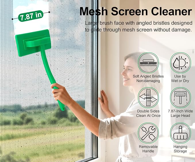 MyLifeUNIT Mesh Screen Cleaner, Detachable Window Screen Cleaning Brush | - Image 5