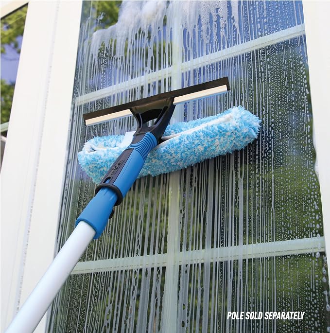 Unger Professional Connect and Clean 2-in-1 Squeegee and Scrubber, 10” Window - Image 2