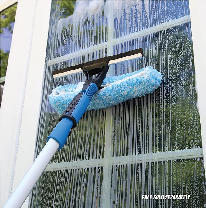 Unger Professional Connect & Clean 2-in-1 Squeegee & Scrubber, 10” Window - Image 2