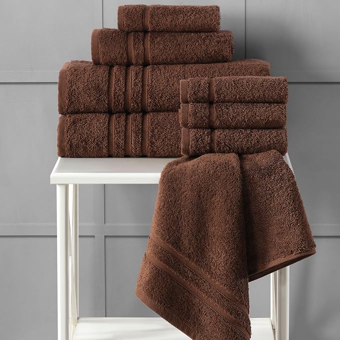Hawmam Linen Brown Hand Towels 4 Pack Turkish Cotton Premium Quality Soft and - Image 6