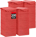Microfiber Cleaning Cloth, 200 Pack Red Cleaning Rags Microfiber Towel Bulk by HOMERHYME
