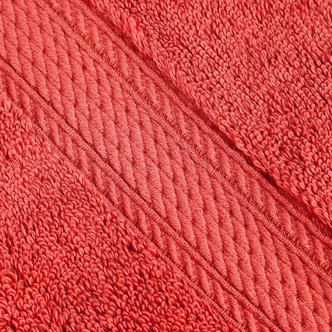 SUPERIOR Egyptian Cotton Ultra Plush & Absorbent, 3 Piece Set, Coral | Quick Dry - Image 3