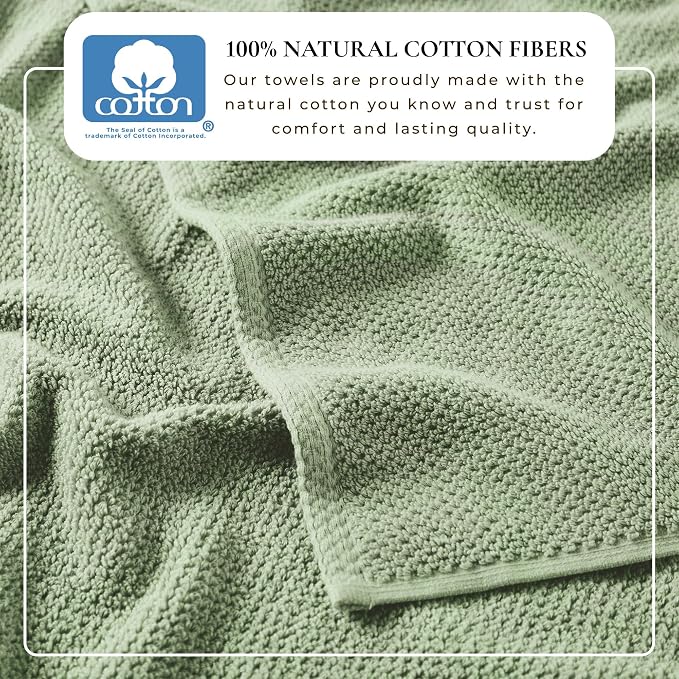 Great Bay Home 100% Cotton 4 Pack 54x27 Bath Towel Set - Image 3