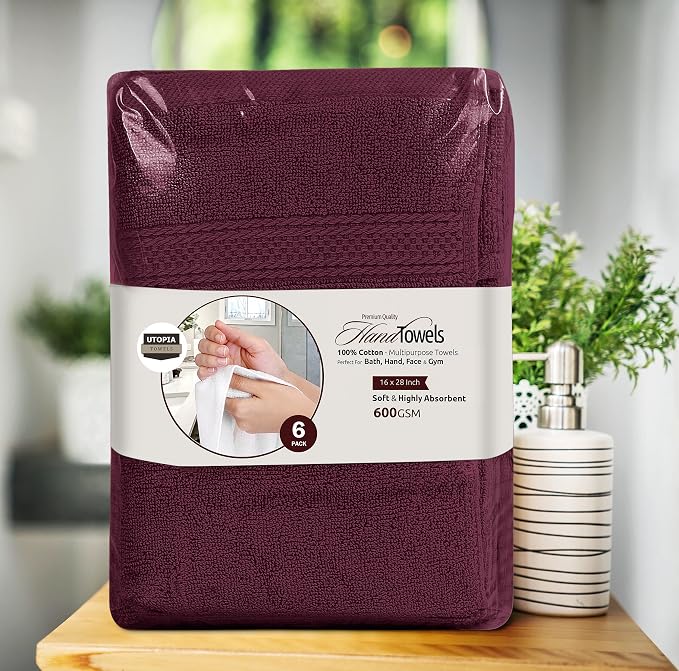 Utopia Towels 6 Pack Premium Hand Towels Set, 16 by 28 inches, 100% Ring Spun - Image 9