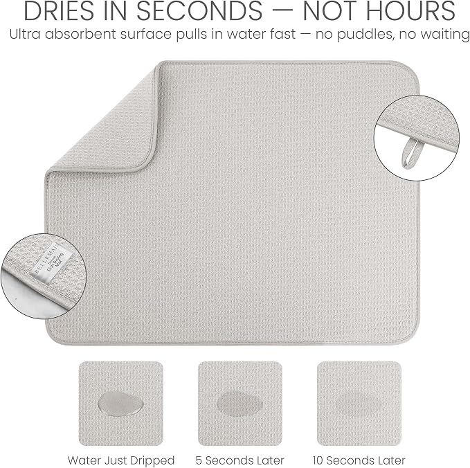 Bellemain Dish Drying Mat, Drying Matt Kitchen Counter - Image 3