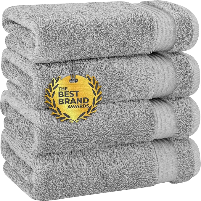 Cotton Paradise Hand Towels for Bathroom, 100% Cotton Turkish 4 Piece Hand by UNITEDHOMETEXTILE