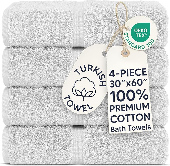 Chakir Turkish Linens 100% Cotton 2-Pack Bath Towels 30x60, Oeko-Tex Certified by ChakirTurkishLinens