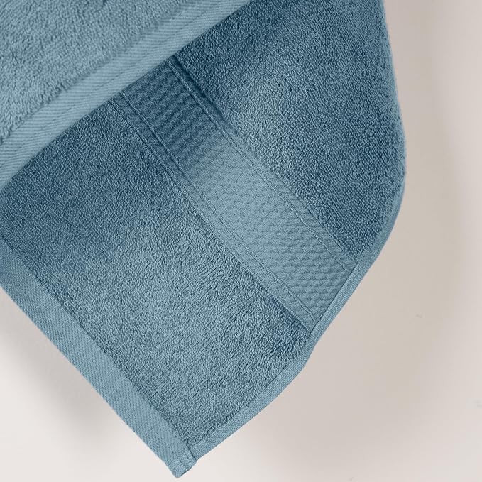 Superior Egyptian Cotton Plush & Absorbent, Bath Towel Set of 2, Denim Blue | - Image 4