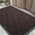 Yimobra Large Door Mat 47x32, All-Weather Waterproof Outdoor Mats for Front Door, Non Slip Rubber Doormat for Patio Proch Outside Entryway Indoor, Brown