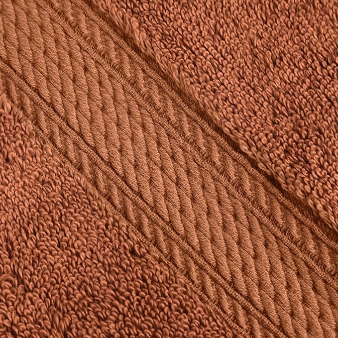SUPERIOR Egyptian Cotton Ultra Plush & Absorbent, 10 Piece Set, Rust | Quick Dry - Image 3