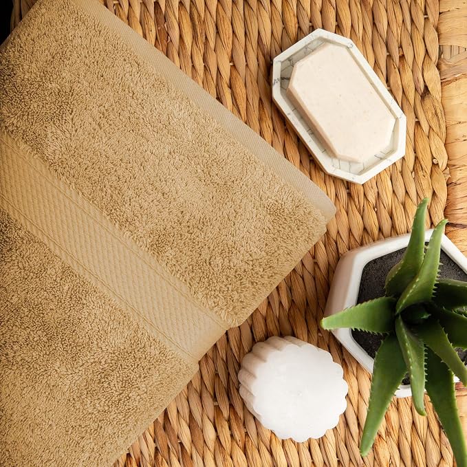 Superior Egyptian Cotton Ultra Plush & Absorbent, 10 Piece Set, Toast | Quick - Image 6