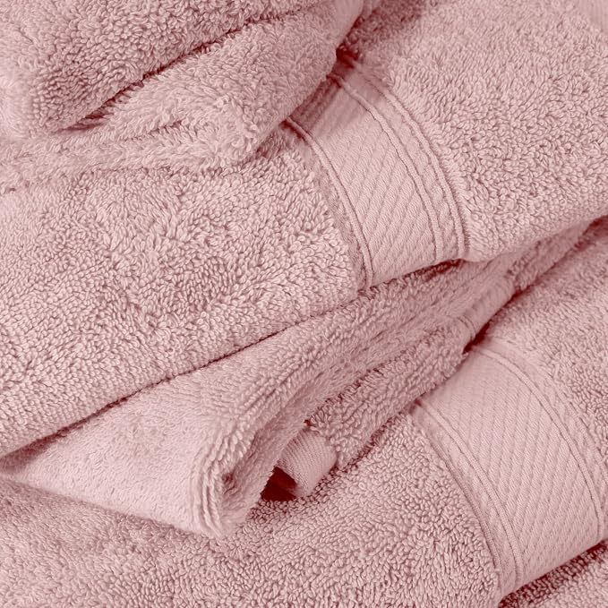 SUPERIOR Egyptian Cotton Ultra Plush & Absorbent, 12 Piece Set, Tea Rose | - Image 3