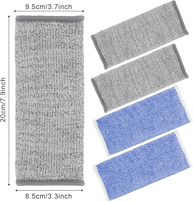 Neer 4 Pair Protective Arm Sleeves for Thin Skin Anti-Cut Burn Resistant Cover Forearm Sleeve for Cooking Construction(Gray, Blue, 7.9 Inch)