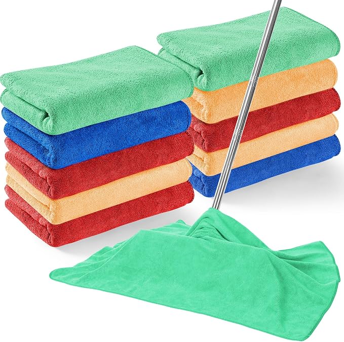 SmoothNovelty 10 Pcs Extra Large Microfiber Cloth 30" x 20" Large Floor by SmoothNovelty