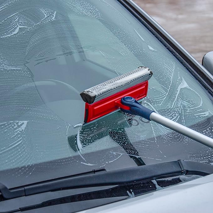 Professional Window Squeegee | 2-in-1 Window Cleaner Sponge and Soft Rubber - Image 3