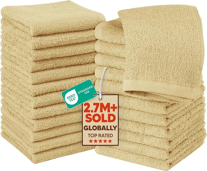 Utopia Towels 24 Pack Washcloths, 12x12 in, 100% Cotton, Fast Drying Soft Feel by Unknown