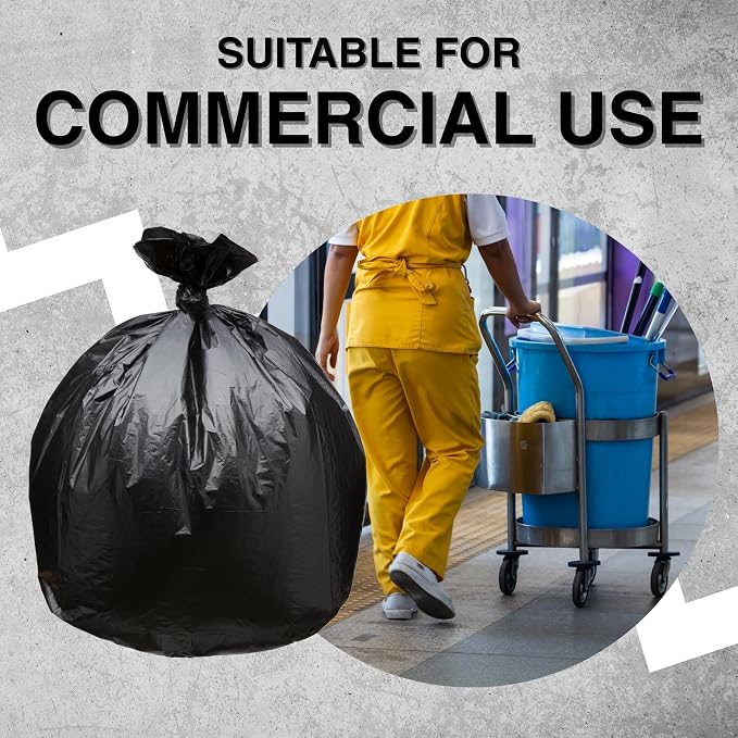 Top Knot Bags 45 Gallon Garbage Trash Bag 40X46" 1.5 Mil Black 100 Count Can - Image 7