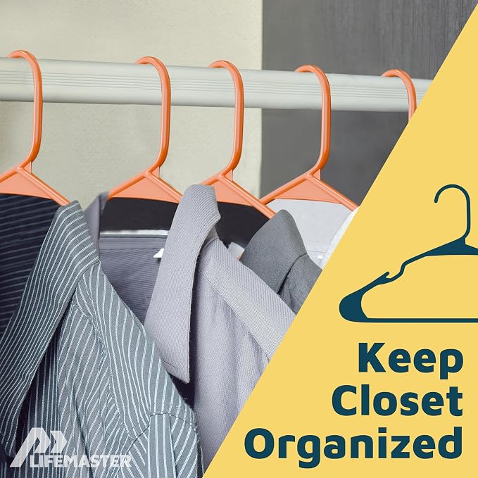 Lifemaster Plastic Clothes Hangers – Heavy Duty Hanger Set, - Image 5