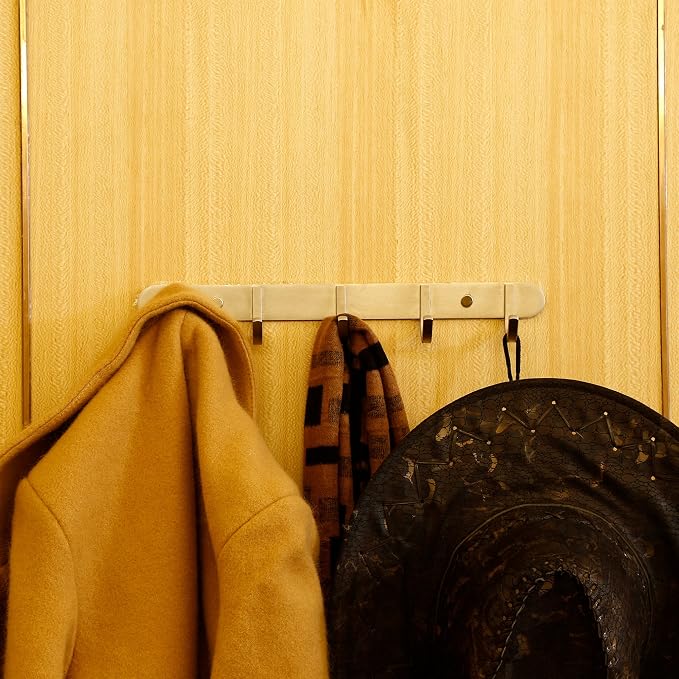 Coat Hook Rail Brushed Nickel 14-inch Towel Rack Wall Mounted - Image 6