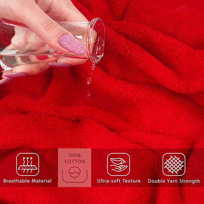 Cotton Paradise 100% Cotton Turkish Towel Set, Soft Absorbent Quick Dry - Image 4