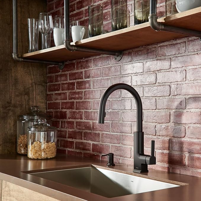 Moen Modern Deck Mounted Lotion or Kitchen Soap Dispenser Pump, Matte Black - Image 2