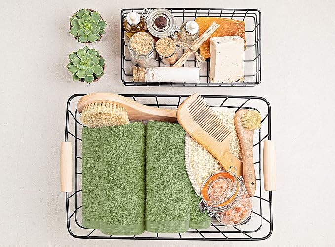 Utopia Towels 60 Pack Washcloths, 12x12 in, 100% Cotton, Sage Green | Premium - Image 6