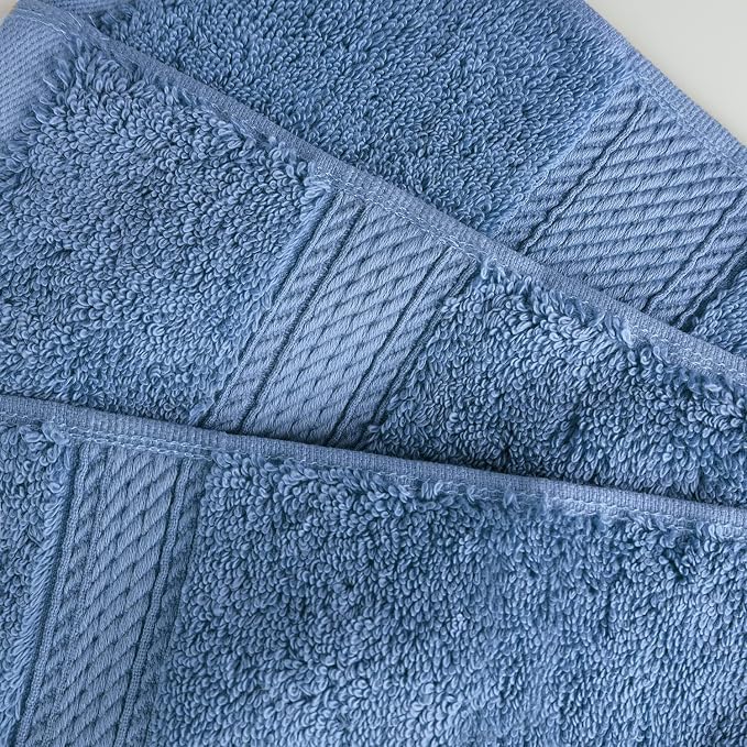 SUPERIOR Egyptian Cotton Ultra Plush & Absorbent, 8 Piece Set, Denim Blue | - Image 7