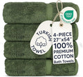 Chakir Turkish Linens 100% Cotton 4-Pack Bath Towels 27x54, Moss | Premium by ChakirTurkishLinens