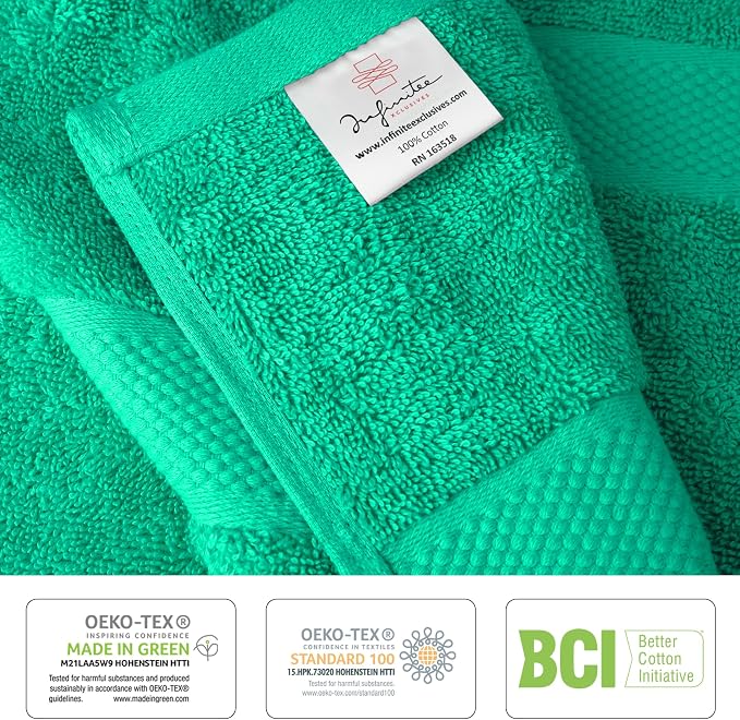 Infinitee Xclusives 100% Cotton Bath Towel Set – 8 Piece Bathroom Towel Set | – - Image 5