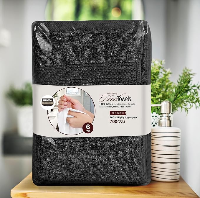 Utopia Towels 6 Pack Premium Hand Towels, 16x28 in, 600 GSM Cotton, Spa & Hotel - Image 8